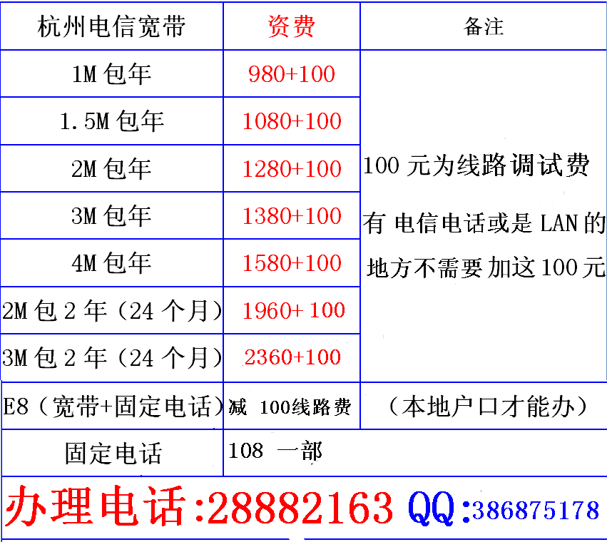 杭州电信宽带包年送680元手机 0571-2.8882163 电话预约,上门办理