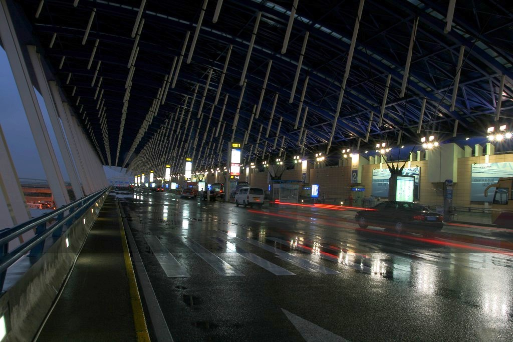 上海浦东机场夜景全景图